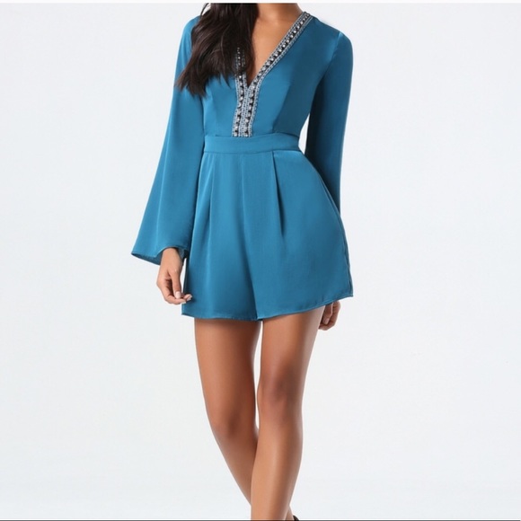 bebe Pants - Bebe teal romper💙